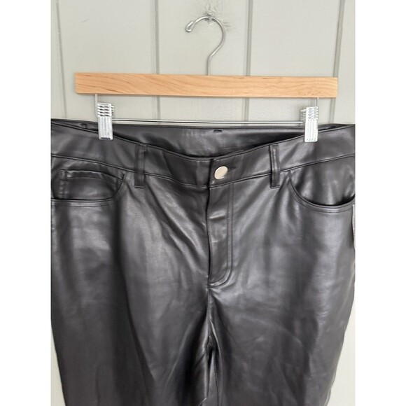NWT INC International Concepts Pants Black Faux Leather Boot Cut Size 16 NEW - Picture 2 of 6